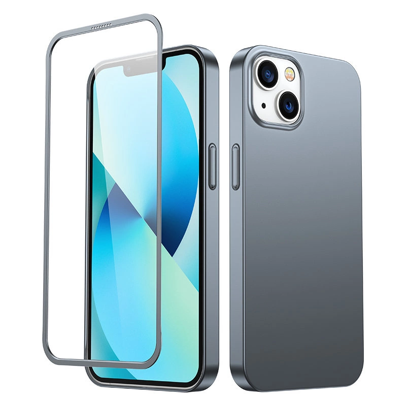 Joyroom 360 Full Case Front And Back Cover + Tempered Glass Screen Protector Grey (Jr-Bp927 Tranish) iPhone 13