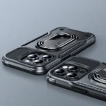 Joyroom Dual Hinge Case For Armored Case With A Stand And A Ring Holder Black iPhone 14 Pro Tok