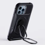 Joyroom Dual Hinge Case For Armored Case With A Stand And A Ring Holder Black iPhone 14 Pro Tok