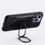 Joyroom Dual Hinge Case For Armored Case With A Stand And A Ring Holder Black iPhone 14 Pro Tok