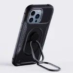 Joyroom Dual Hinge Case For Armored Case With A Stand And A Ring Holder Black iPhone 14 Pro Tok