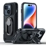 Joyroom Dual Hinge Case For Armored Case With A Stand And A Ring Holder Black iPhone 14 Tok