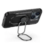 Joyroom Dual Hinge Case For Armored Case With A Stand And A Ring Holder Black iPhone 14 Tok