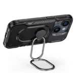 Joyroom Dual Hinge Case For Armored Case With A Stand And A Ring Holder Black iPhone 14 Tok