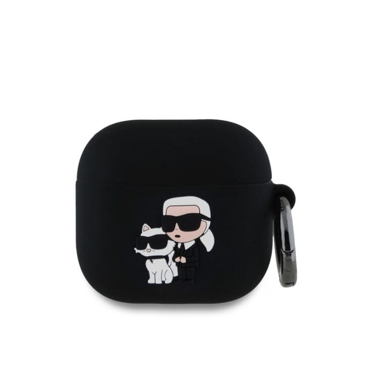 Karl Lagerfeld 3D Logo NFT Karl and Choupette Silicone Black AirPods 4 Tok