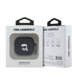 Karl Lagerfeld 3D Logo NFT Karl Head Silicone Black AirPods 4 Tok