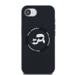 Karl Lagerfeld Liquid Silicone K&CH Heads MagSafe Black iPhone 16e Tok