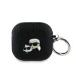 Karl Lagerfeld PU Embossed Karl and Choupette Heads Black AirPods 4 Tok