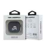 Karl Lagerfeld PU Embossed Karl and Choupette Heads Black AirPods 4 Tok