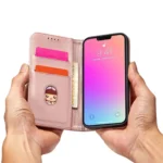 Magnet Card Case Case For Flip Cover Wallet Stand Pink iPhone 14 Pro Tok