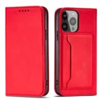 Magnet Card Case Case For Flip Cover Wallet Stand Red iPhone 14 Pro Tok