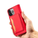 Magnet Card Case Case For Flip Cover Wallet Stand Red iPhone 14 Pro Tok