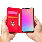 Magnet Card Case Case For Flip Cover Wallet Stand Red iPhone 14 Pro Tok