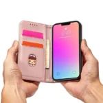 Magnet Card Case For Pouch Card Wallet Card Holder Pink iPhone 13 Pro Tok