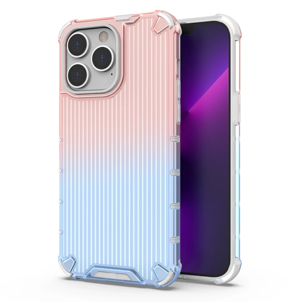 Ombre Protect Case For Armored Cover Pink And Blue iPhone 14 Pro Tok