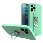 Ring Case Silicone Case With Finger Grip And Stand For Mint iPhone 13 Mini Tok