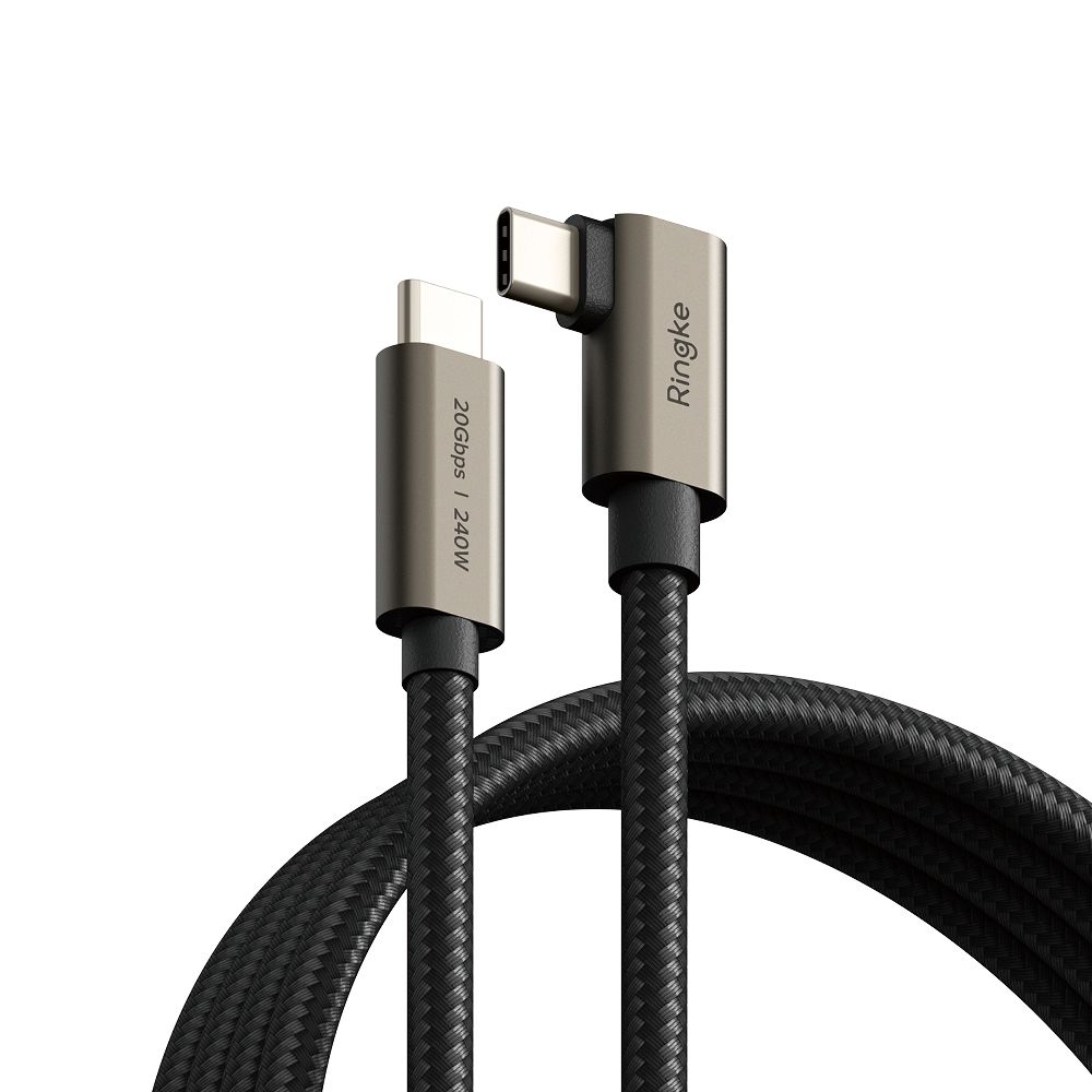 Ringke Usb 3.2 Gen 2X2 Type-C 90 Degree Cable Pd240W 200Cm Black