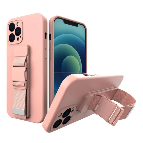 Rope Case Gel Case With A Chain Lanyard Bag Lanyard Pink iPhone 13 Tok