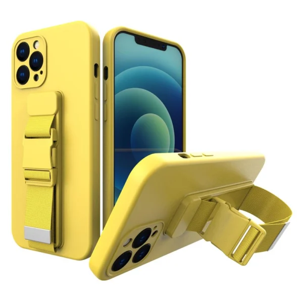 Rope Case Gel Case With A Chain Lanyard Bag Lanyard Yellow iPhone 13 Tok