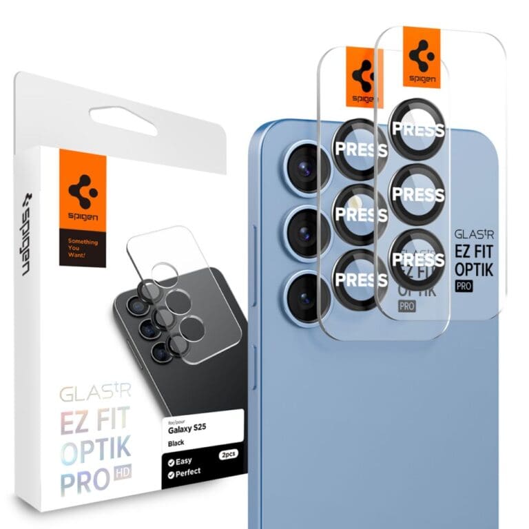 Spigen Optik Pro Glas.Tr ”Ez Fit” Camera Protector 2-Pack Black Samsung Galaxy S25