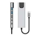 Tech-Protect Hb02 Hub Adapter 6In1 Type-C + Usb2.0 + Usb3.0 + Hdmi 4K 30Hz + Rj45 + Pd100W Space Grey