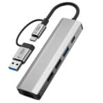 Tech-Protect Hb03 Hub Adapter 5In1 Type-C + Usb2.0 + Usb3.0 + Rj45 Space Grey