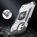 Wozinsky Ring Armor Case For Armored Cover Magnetic Holder Ring Silver iPhone 14 Tok