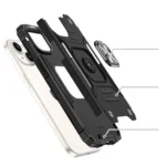 Wozinsky Ring Armor Plus Plus Ring Armor Case - Silver iPhone 15 Plus Tok
