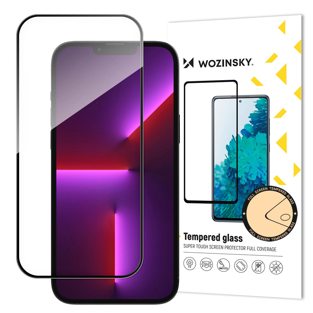 Wozinsky Super Durable Full Glue Tempered Glass Full Screen With Frame Case Friendly Black iPhone 14 Pro Max
