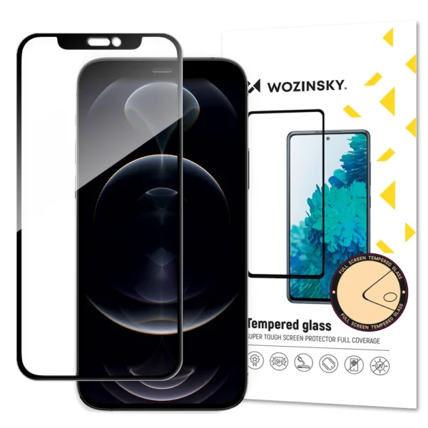 Wozinsky Super Tough Full Glue Full Screen Tempered Glass With Case Friendly Frame Black iPhone 14/13 Pro Max