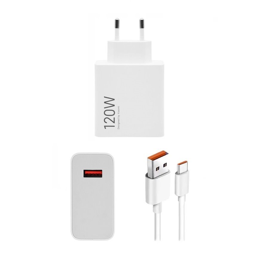 Xiaomi MDY-14-EE USB-A 120W Travel Charger + USB-C 6A Data Cable White