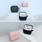 Airpods 3 Silicone Soft Earphone Cover + Keychain Lobster Clasp Pendant Dark Blue (D) AirPods 3 Tok