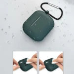 Airpods 3 Silicone Soft Earphone Cover + Keychain Lobster Clasp Pendant Dark Blue (D) AirPods 3 Tok