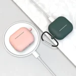 Airpods 3 Silicone Soft Earphone Cover + Keychain Lobster Clasp Pendant Dark Blue (D) AirPods 3 Tok