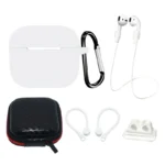 ASilicone Set Case/Ear Hook/Neck Strap/Watch Strap Holder/Carabiner Clasp White AirPods 3 Tok