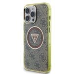 Guess IML 4G Glitter and Triangle Logo MagSafe Brown iPhone 16 Pro Tok