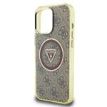Guess IML 4G Glitter and Triangle Logo MagSafe Brown iPhone 16 Pro Tok