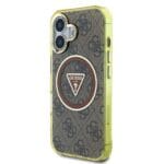 Guess IML 4G Glitter and Triangle Logo MagSafe Brown iPhone 16 Tok