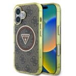 Guess IML 4G Glitter and Triangle Logo MagSafe Brown iPhone 16 Tok