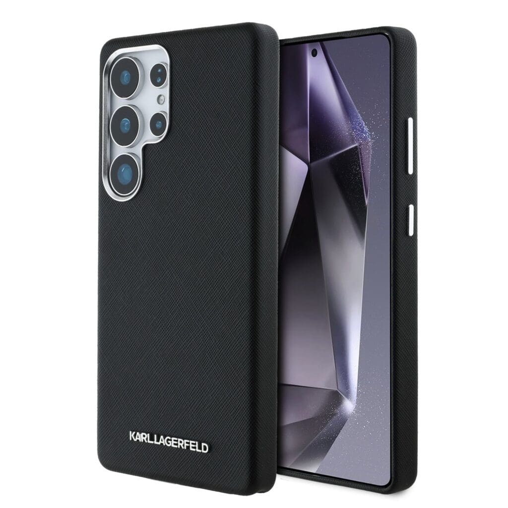 Karl Lagerfeld PU Saffiano Metal Logo and Frame Black Samsung Galaxy S25 Ultra Tok