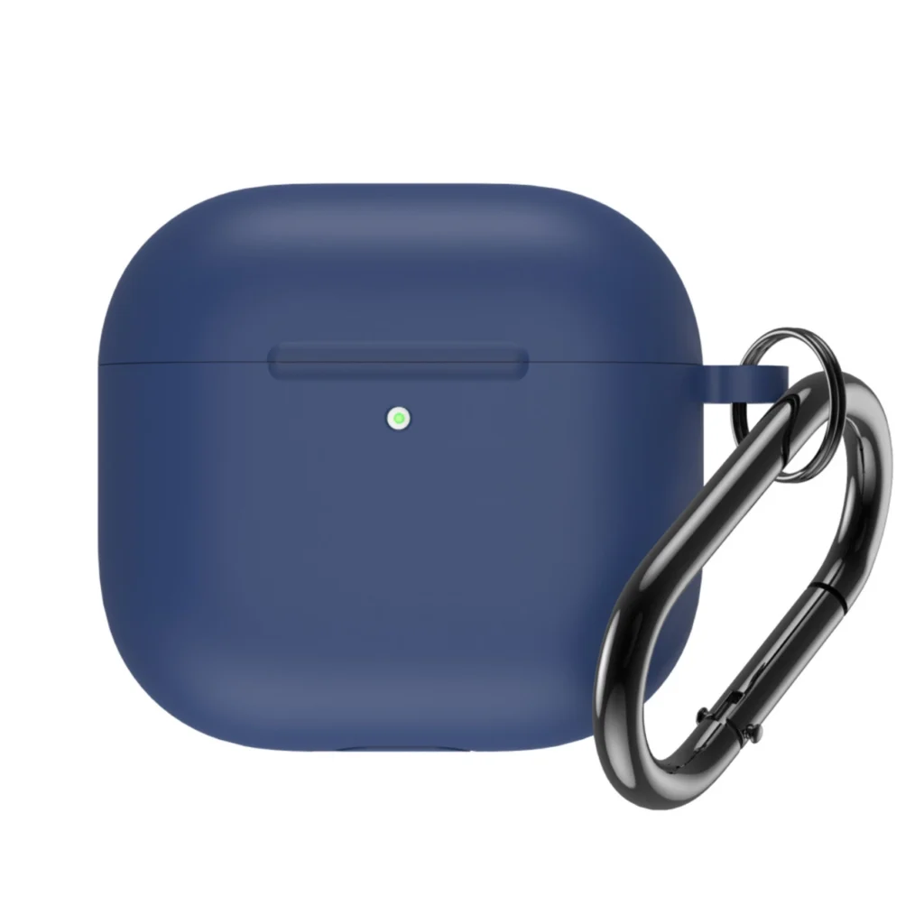 Silicone Case With Carabiner Blue AirPods 4 Tok