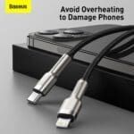 Baseus Cafule Metal Series Data Cable USB-C Lighting 20W 1m Black