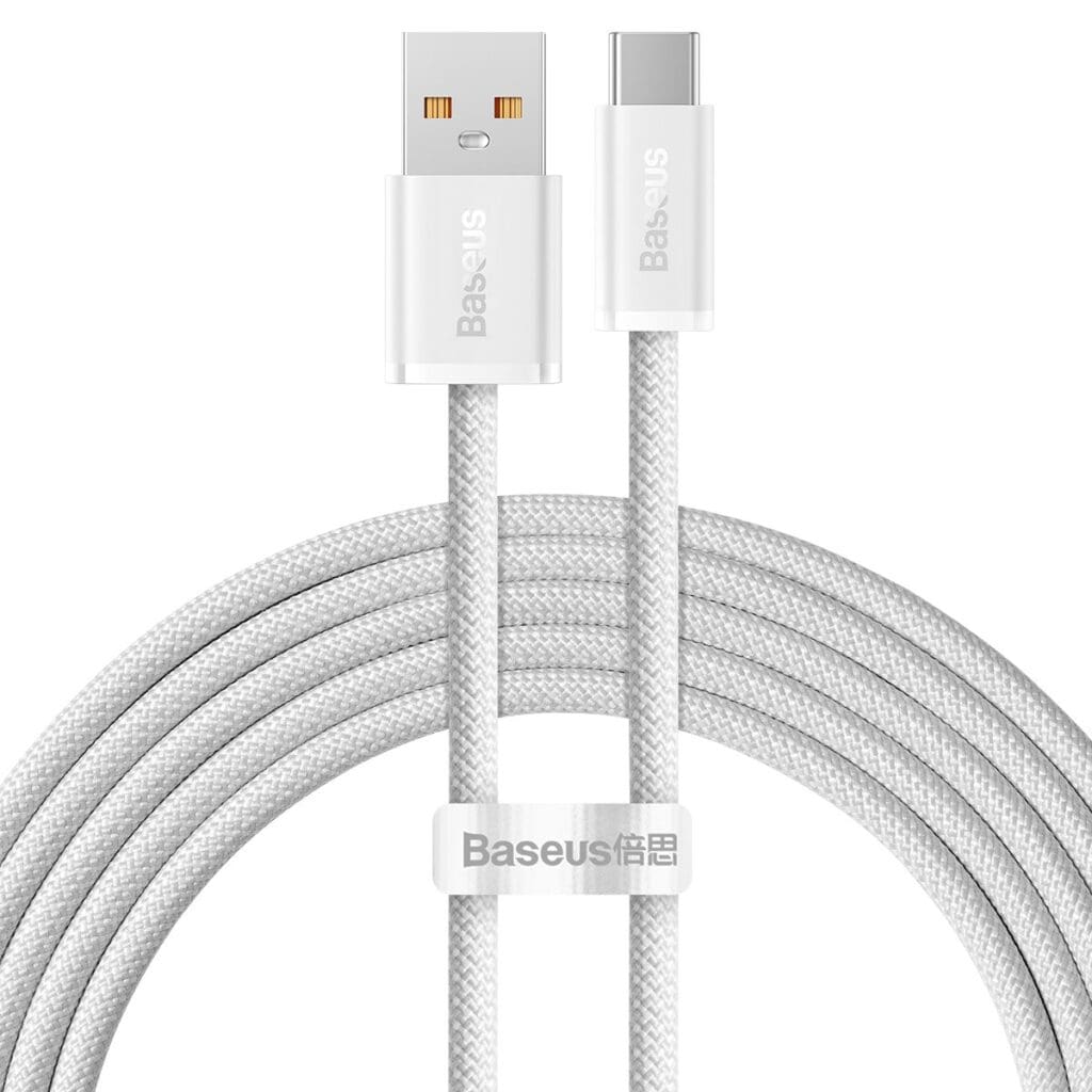 Baseus Dynamic Series Fast Charging Data Cable USB-A USB-C 100W 2m White