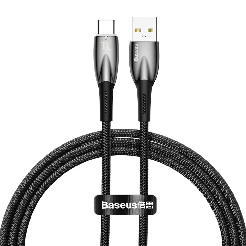 Baseus Glimmer Series Fast Charging Data Cable USB-A USB-C 100W 1m Black