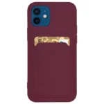 Card Silicone Wallet With Card Slot Documents Burgundy Samsung Galaxy A72 Tok