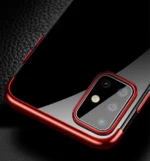 Clear Color Gel TPU Electroplating Frame Cover Blue Samsung Galaxy A72 Tok