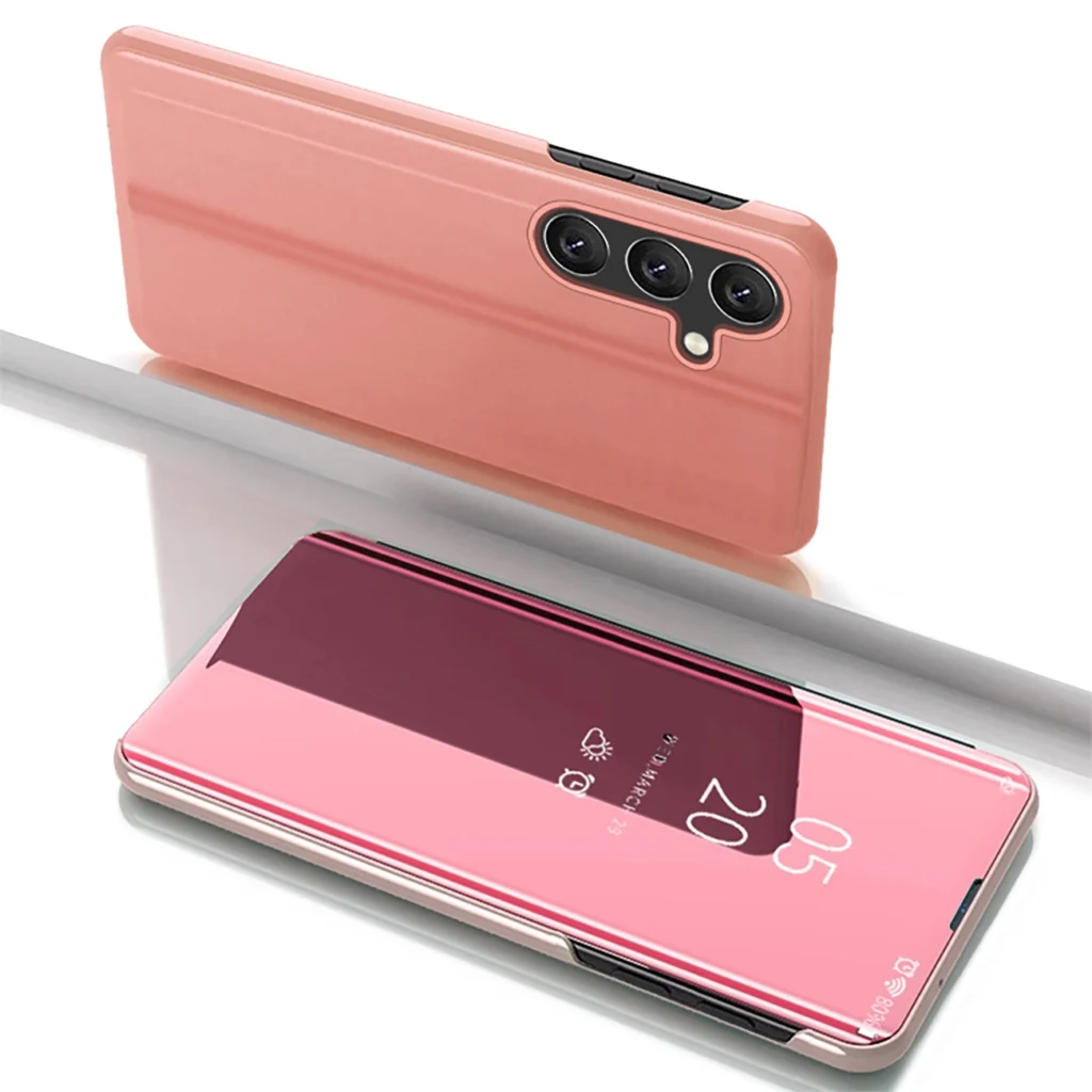 Clear View Cover With Flip Pink Samsung Galaxy S25 Plus Tok