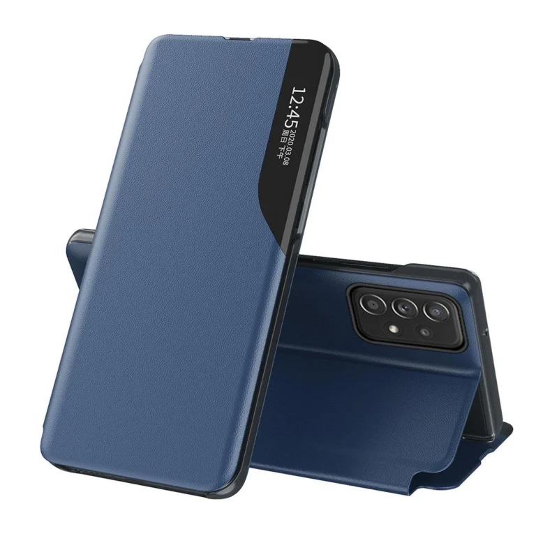 Eco Leather View Elegant With A Flap And Stand Function Blue Samsung Galaxy A73 Tok