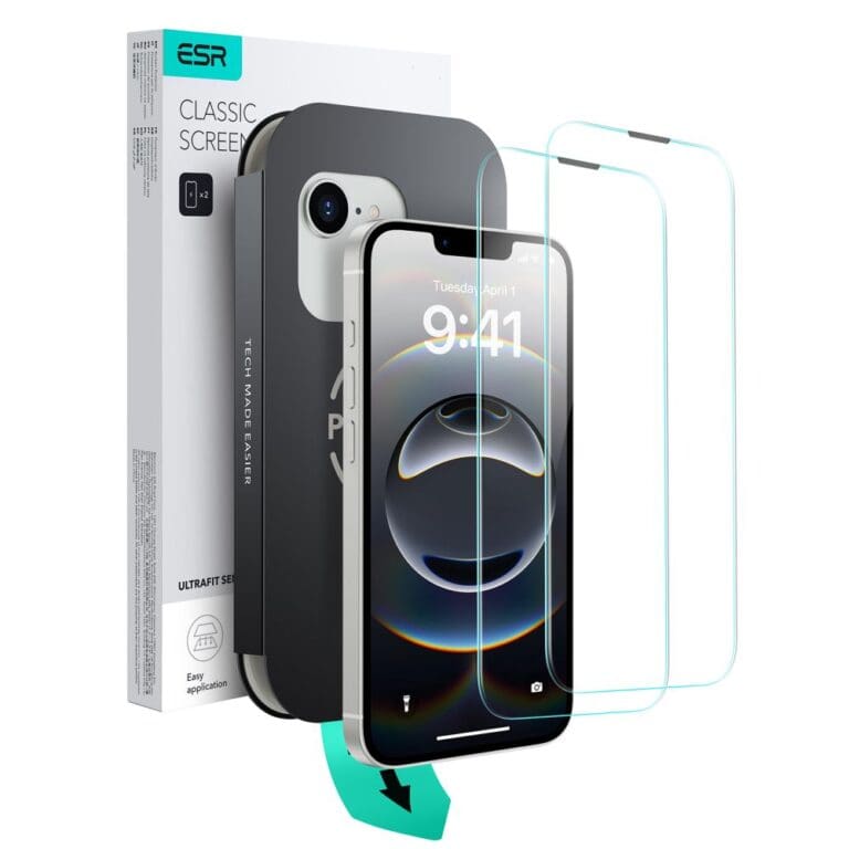 ESR Ultrafit Tempered Glass 2-Pack Clear iPhone 13/13 Pro/14/16e