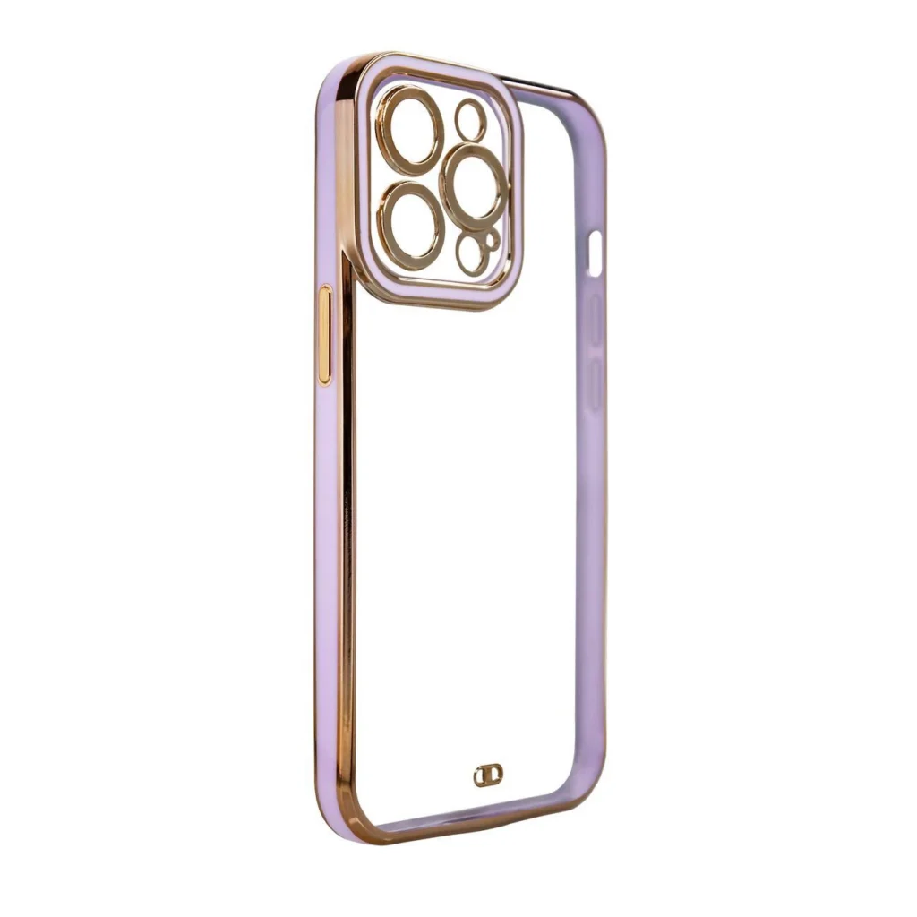 Fashion Gold Frame Gel Cover Purple Samsung Galaxy A12 Tok